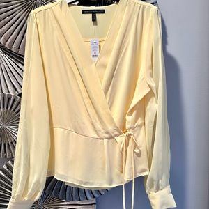 White House Black Market Yellow Blouse